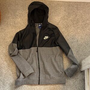 Men’s Nike Black and Gray Hoodie Zip Up